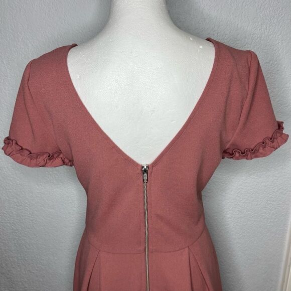 New! Speechless Fit and Flare Rose Pink Short Sleeve Short Dress Size Medium - Picture 6 of 10